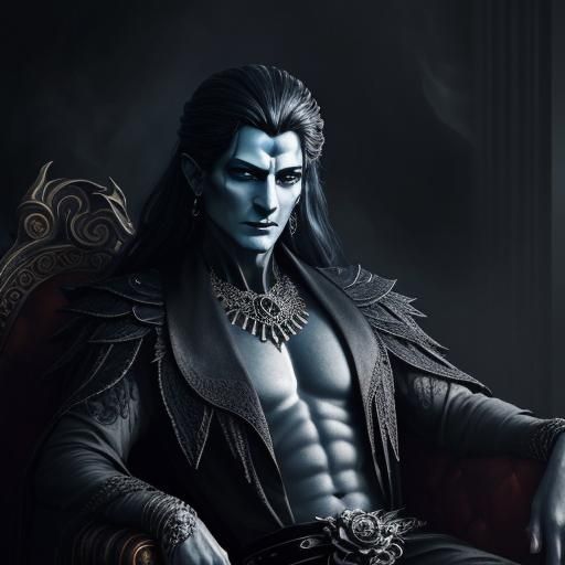 Hades in Obsidian Palace, Surreal Dark Fantasy