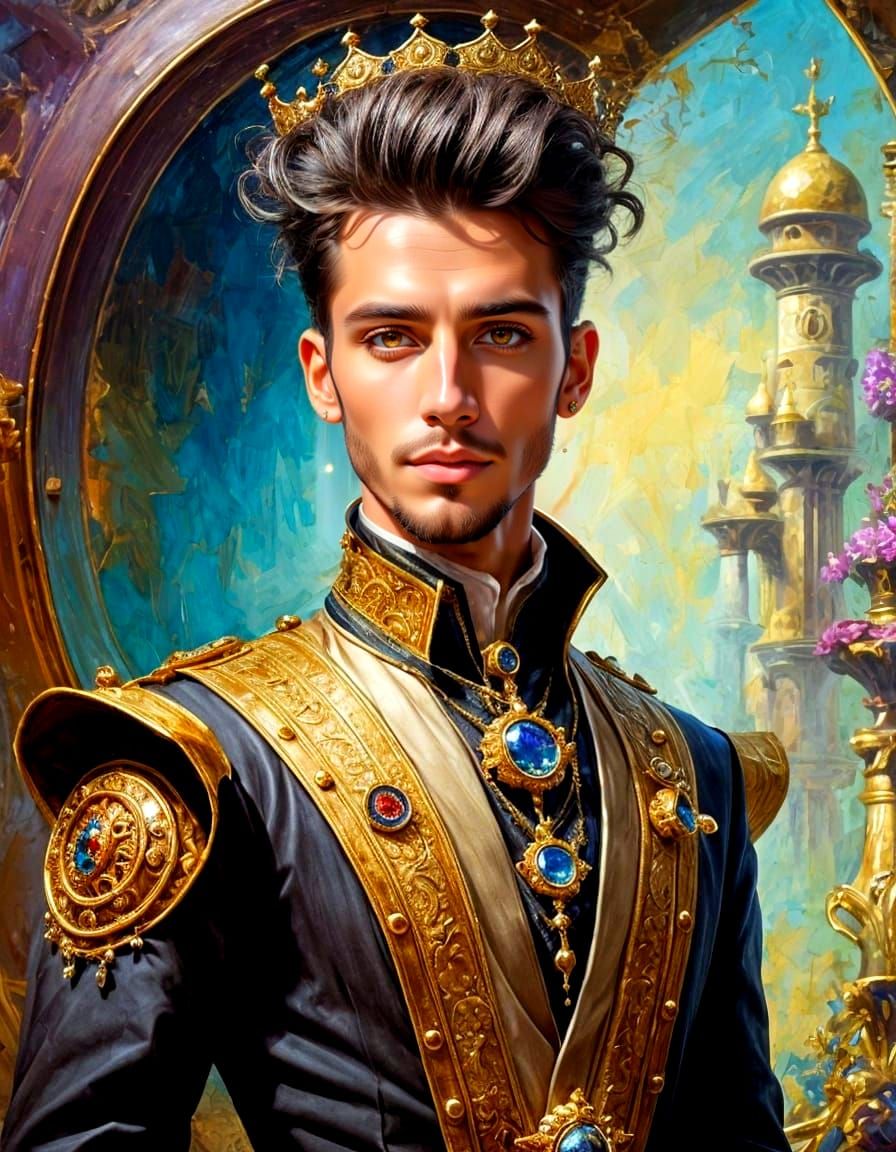 Ethereal Steampunk Prince in Whimsical Dreamscapes