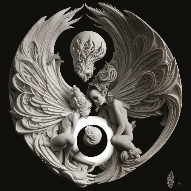 Angelic and Demonic Figures in Yin Yang