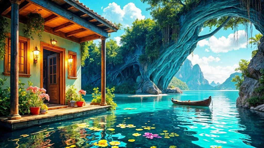 Floating House Oasis in Tropical Paradise