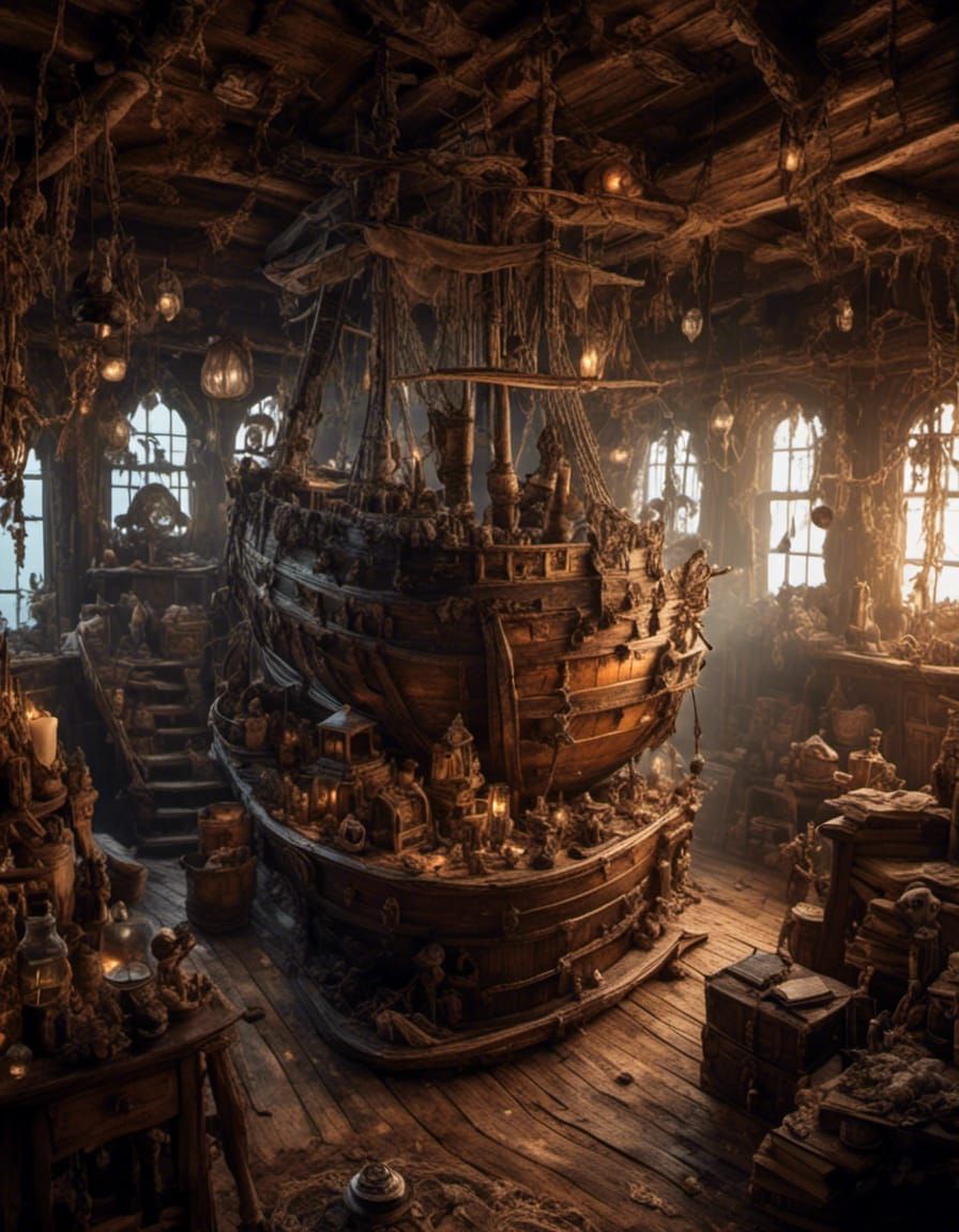 Hyperreal Pirate Ghost in Pirate Ship Room