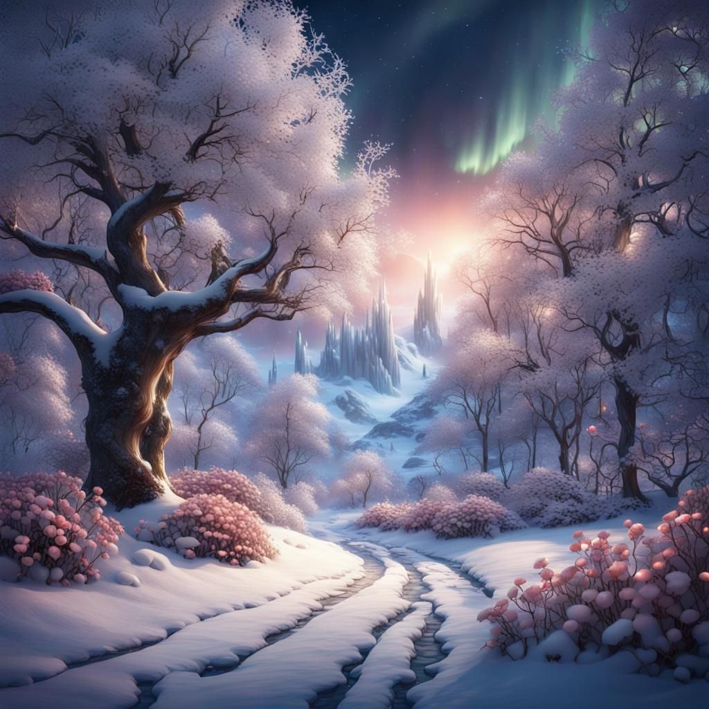 Magical Winter Wonderland: Aurora's Enchanted Garden