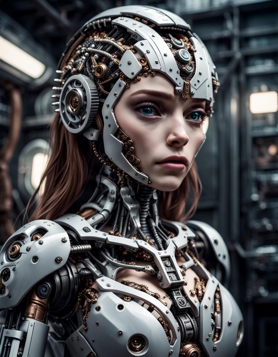 Hyperrealistic Fembot with Intricate Details