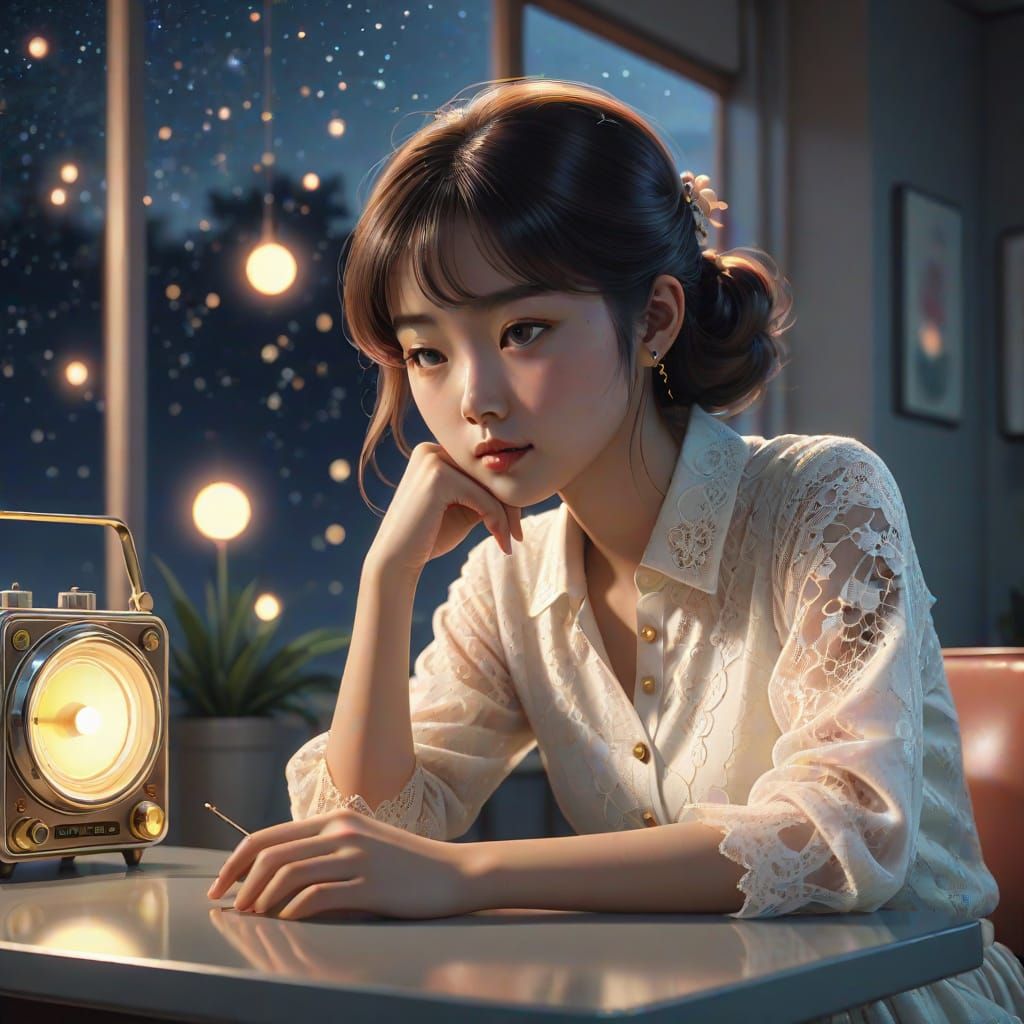 Ethereal Nighttime Dreamscapes in 3D Anime Style