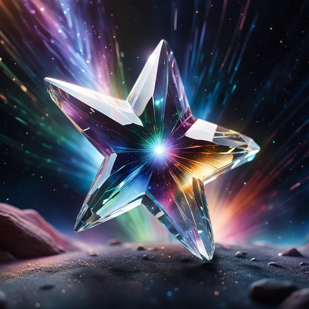 Crystal Star Comet in Surreal Galaxy