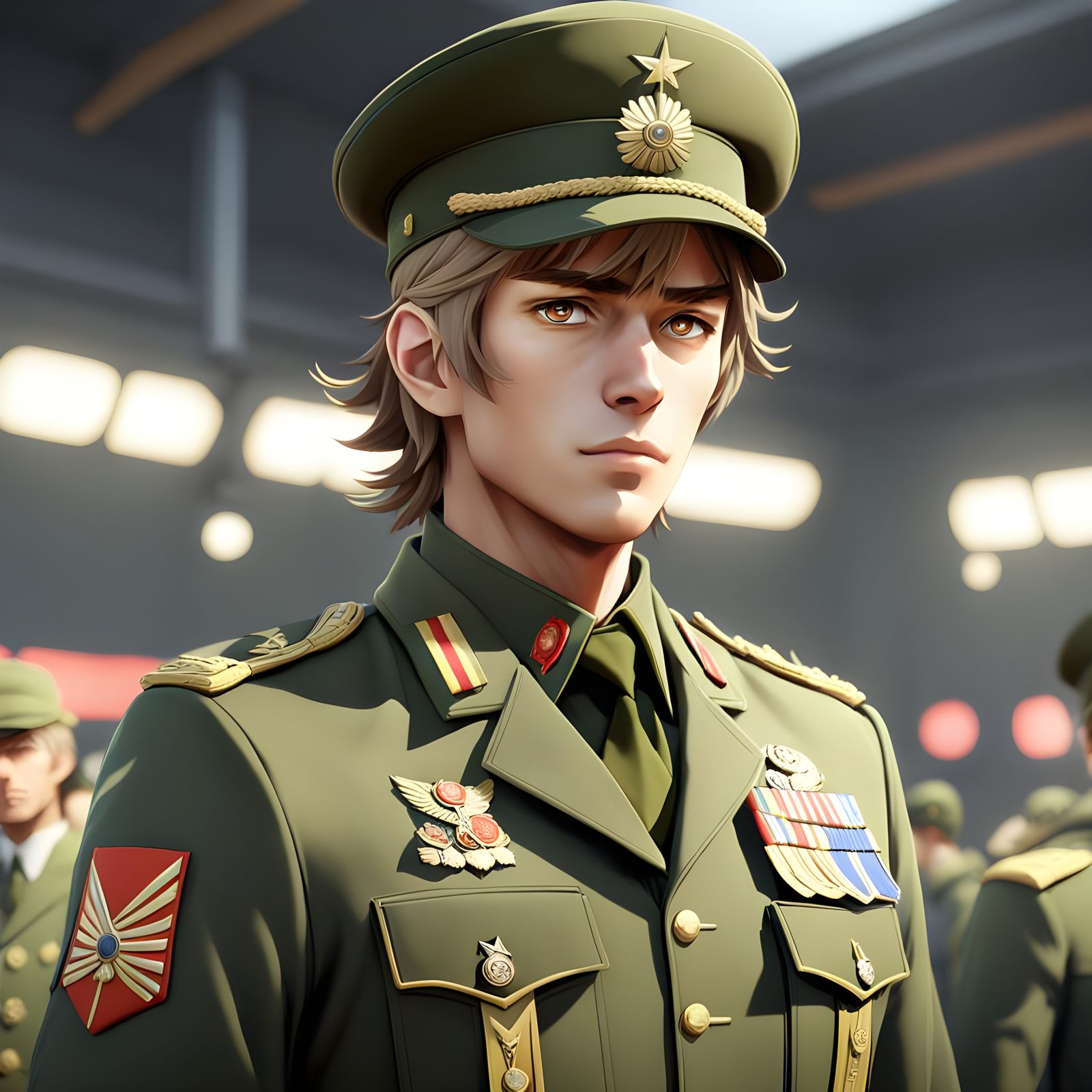 Detailed 3D Anime Commander Concept Art