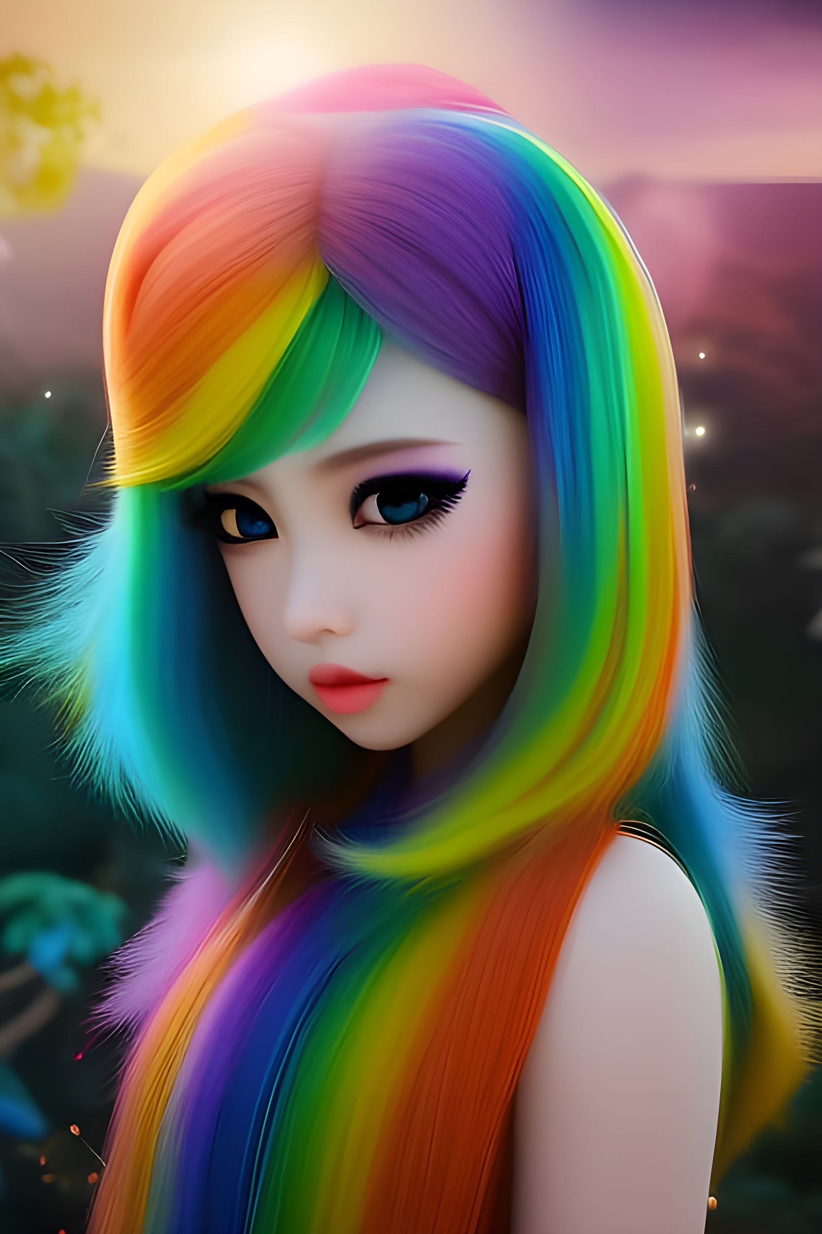 Kawaii Princess in Rainbow Castle Kingdom