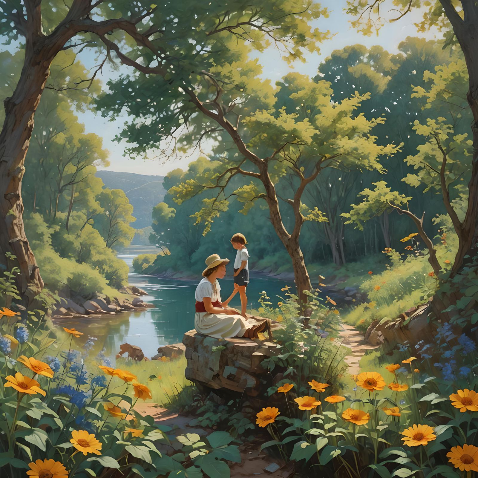Summer Love Under the Sun, Oil Painting