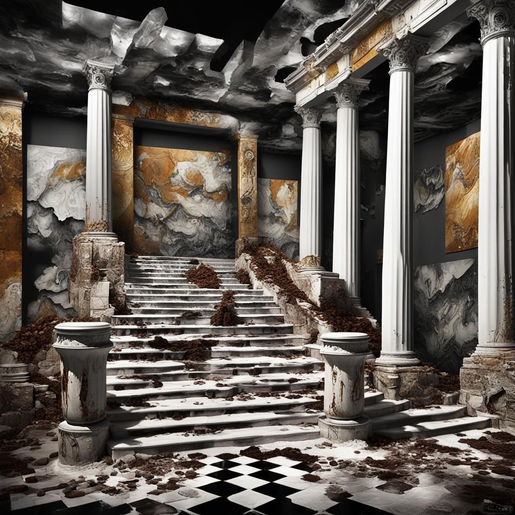 Cybergoth Model in Coffee Shop Art Exhibit