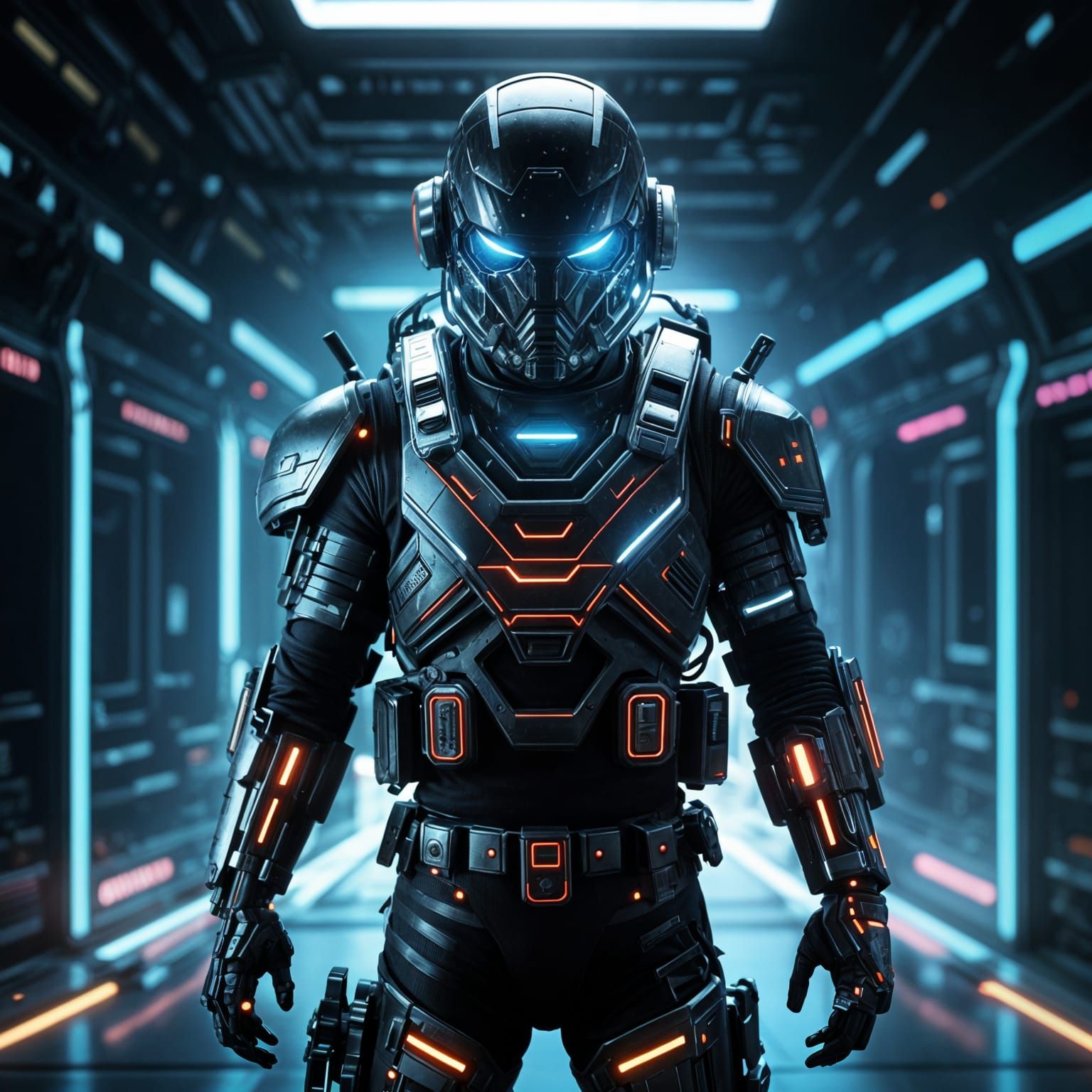Futuristic Soldier with Jetpack in Sci-Fi Concept Art