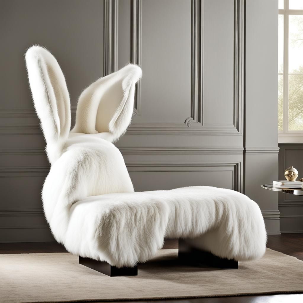 Modern Rabbit Themed Chaise Lounge Chair