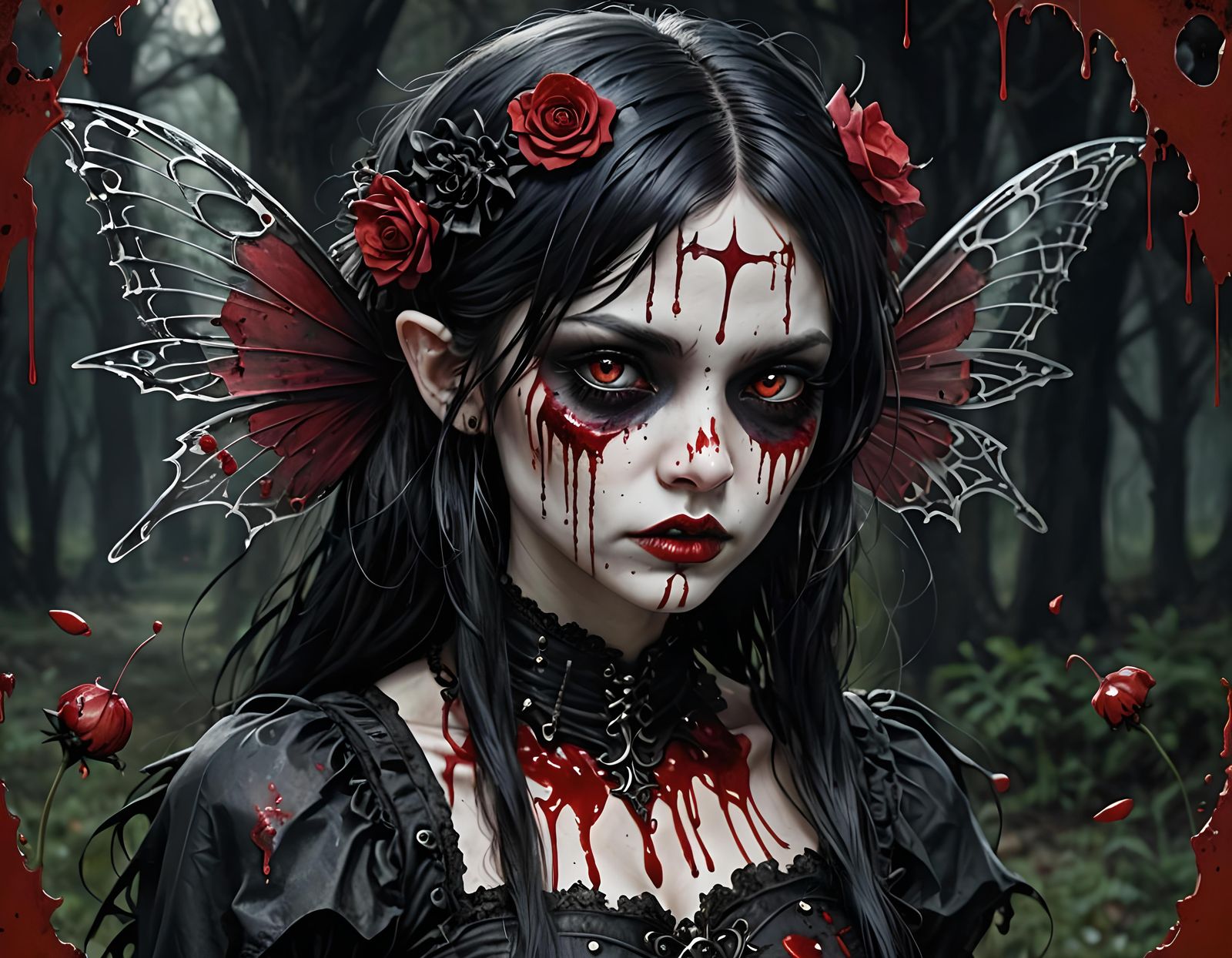 Dark Gothic Fairy Psycho Killer Bleeding
