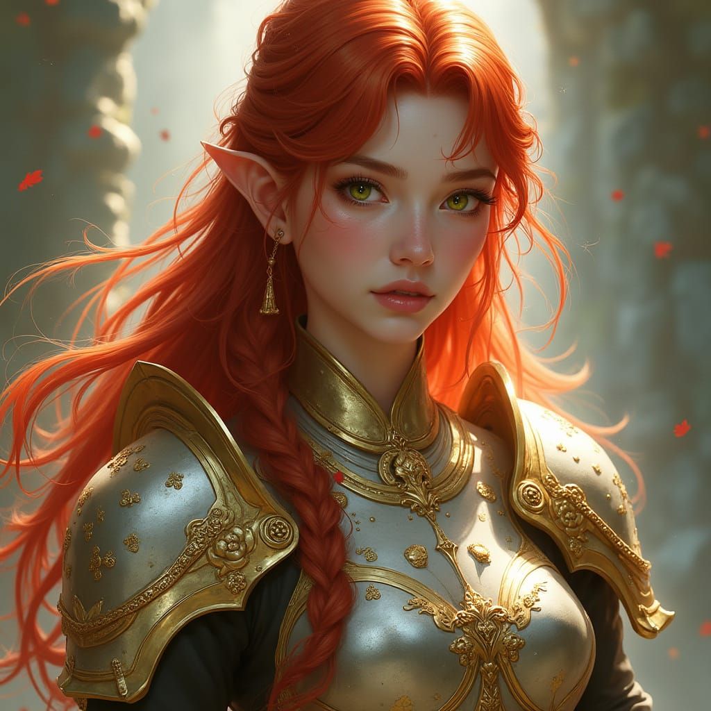 Half-Elf Cleric Portrait in East-Asian Style