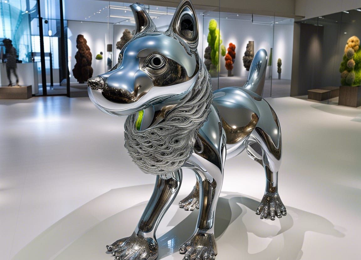 Wacky Chrome Creatures in Glass Display Cases