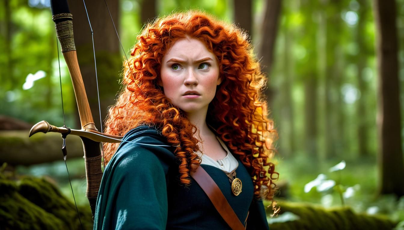 Merida Cosplay in Forest, 8k Resolution