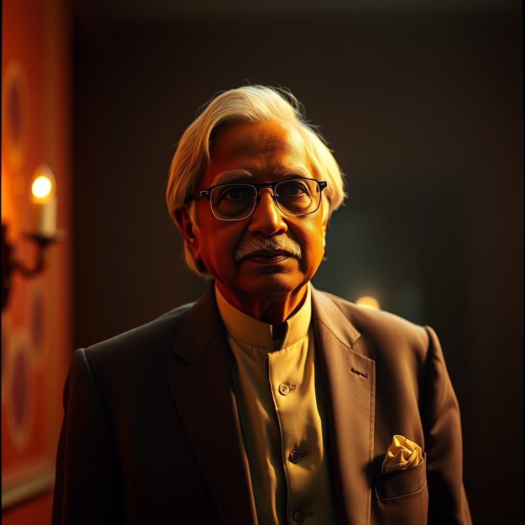 Epic Portrait of Dr. A. P. J. Kalam in Moody Atmosphere