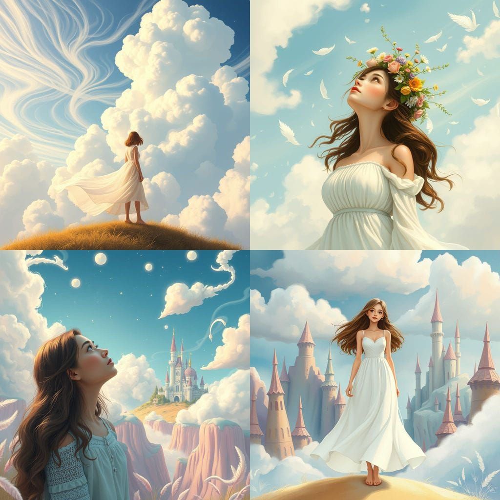 Dreamy Cloudscapes: Angel Hair and Ice Cream Castles