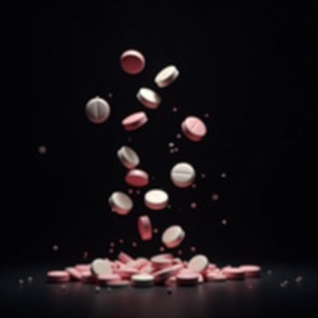Hyper-Realistic Pills Suspended in Air