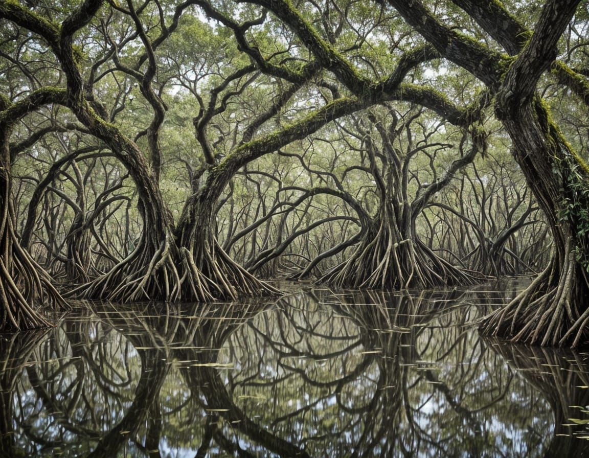 Everglades Mangrove Swamp in Hyperrealistic Style