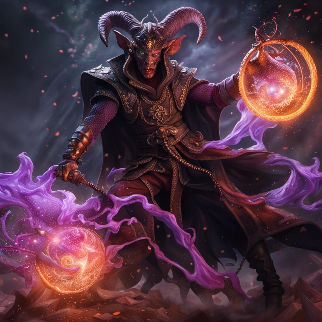 Zerreus Tiefling Warlock Genie Marid Parton