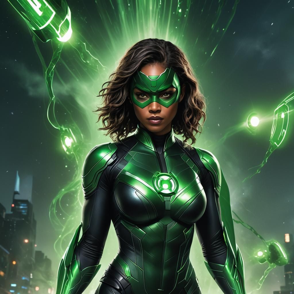 Halle Gordon as Green Lantern in Digital Art
