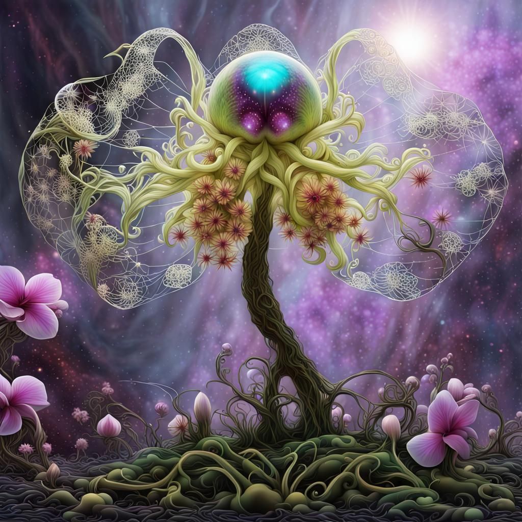 Ethereal Goddess in Futuristic Cityscape