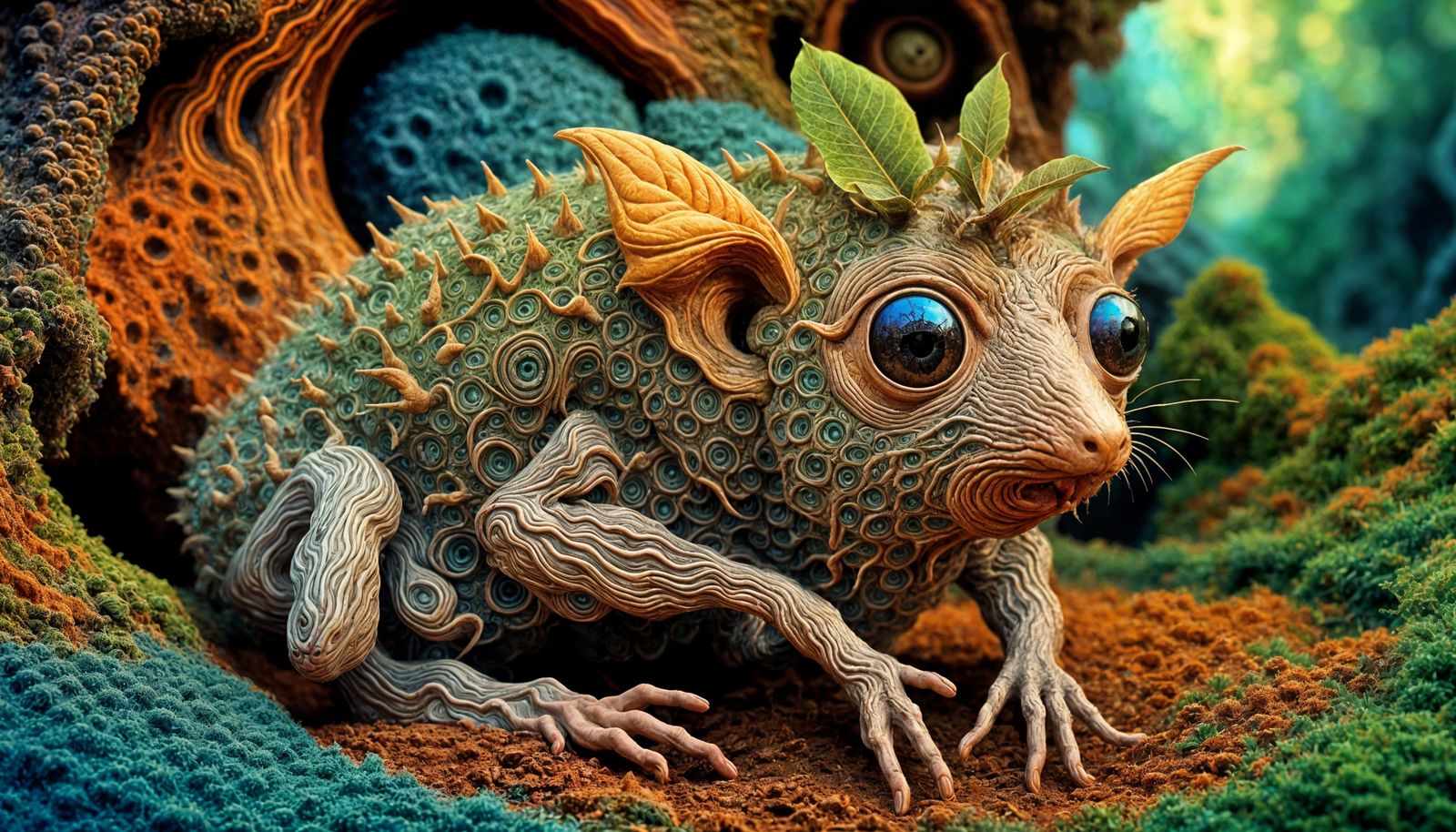 Potto and Bilbo Bagworm in Deepdream Style