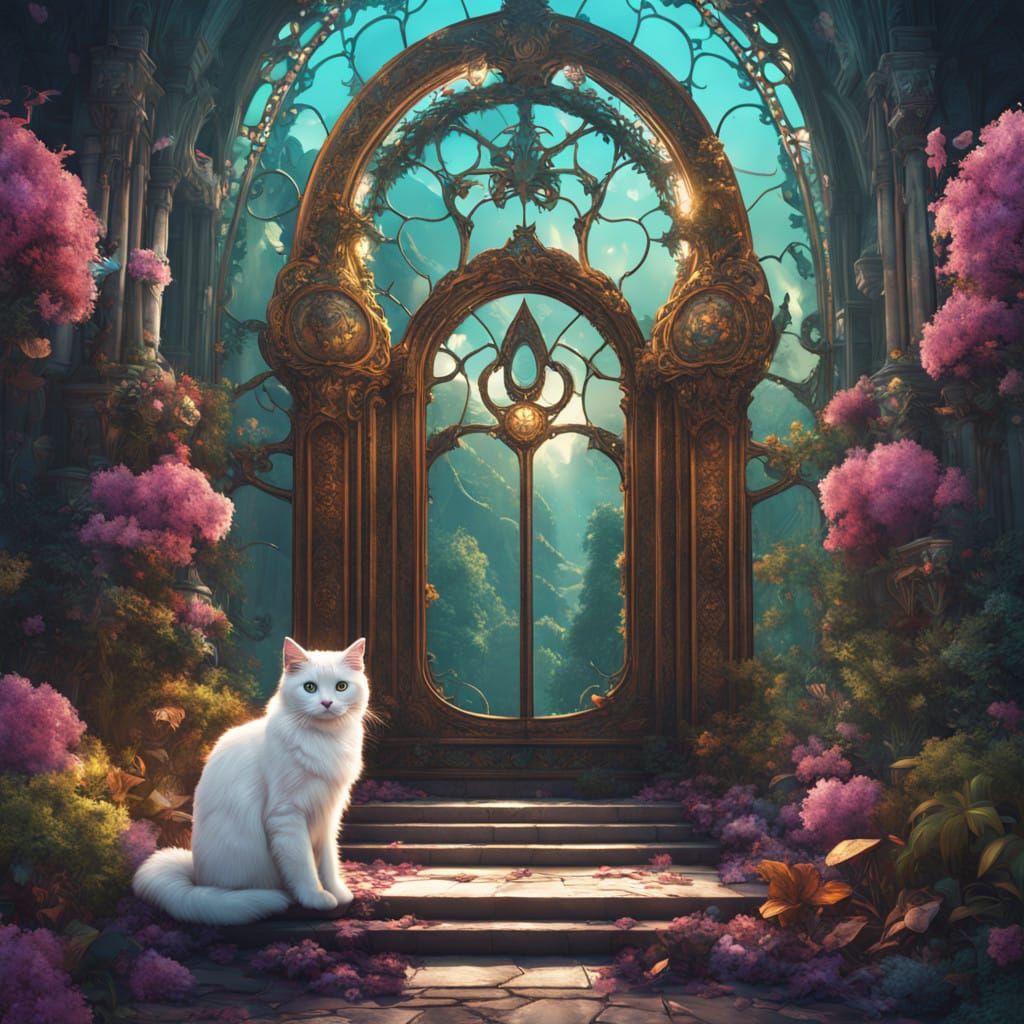 Fluffy White Cat with Aqua eyes 👀😻