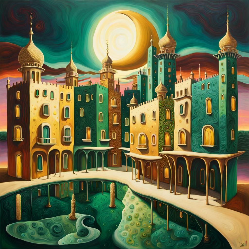 Emerald Palace Blends into Moonlit Sky