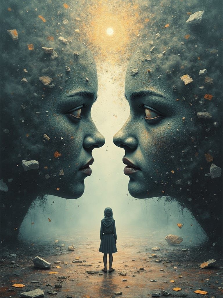 Inside-Out Photoillustration Debris of Human Curiosity