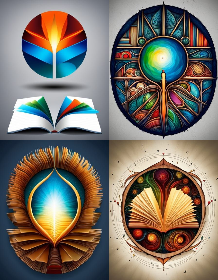 Abstract Logo Design: Book, Circle, Enlightenment