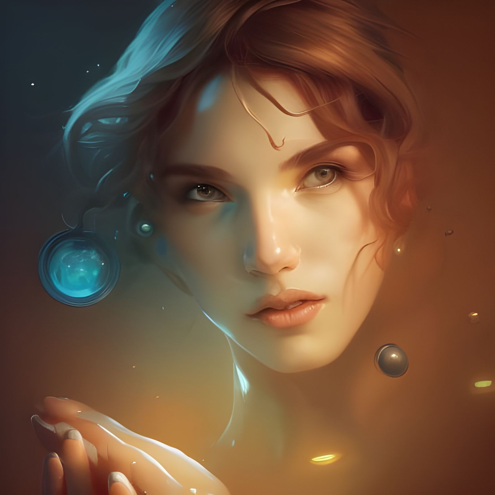 Woman Holds Universe: Hyperdetailed Artgerm-Inspired Portrai...