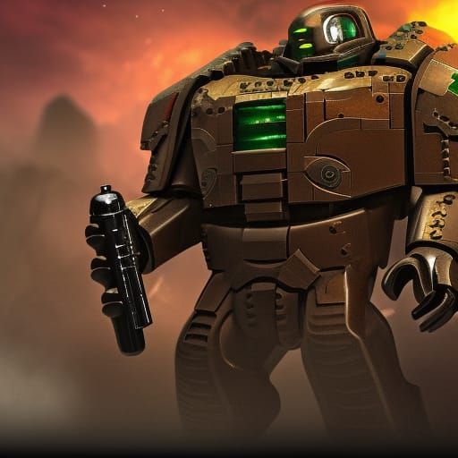 Lego Doomguy Detailed Matte Painting