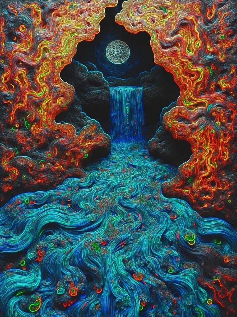 Surreal Interdimensional Waterfall Blues: Abstract Expressio...