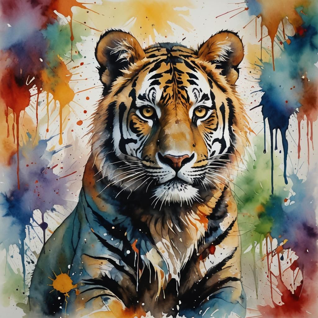 Animal Portrait in Watercolor with Paint Effects