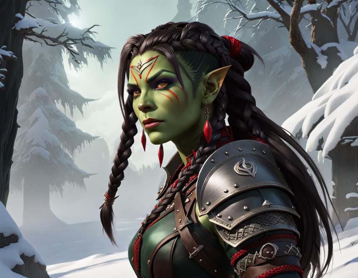 Half-Orc Warrior in Winter (Version 2)