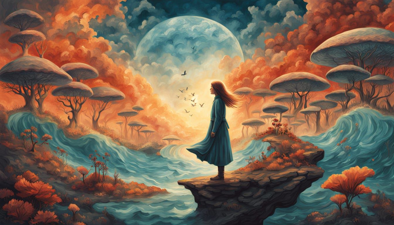 Dreamlike Collage of Gratitude and Resilience in Vibrant Col...