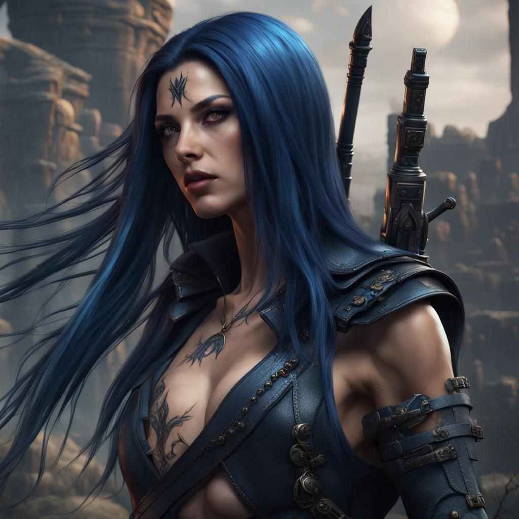 Sensual Female Assassin in Detailed Matte Painting