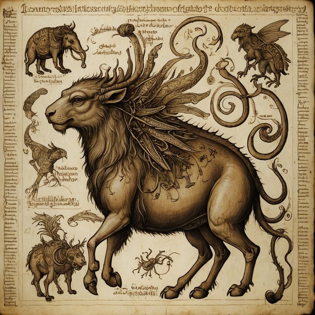 Psoglav in Leonardo da Vinci Style