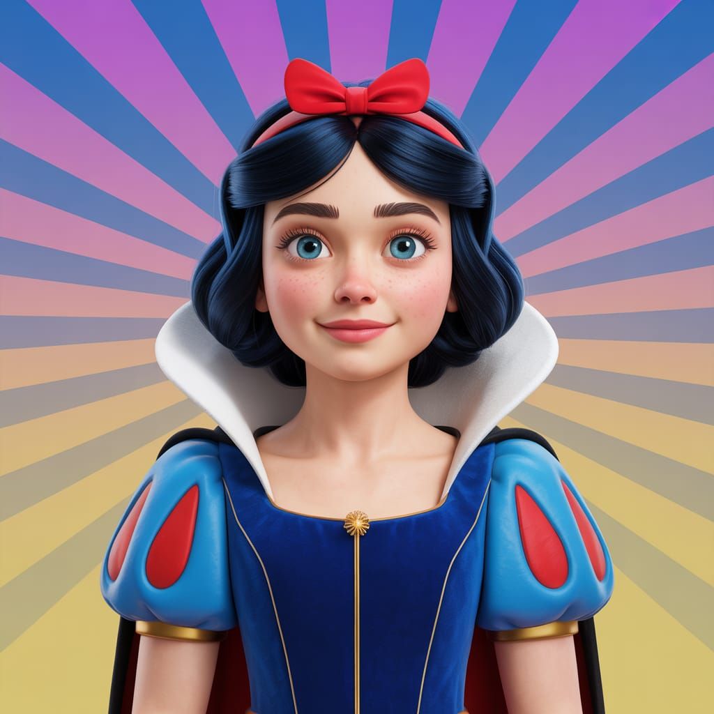 Hyperrealistic Snow White Lost in Dark Forest