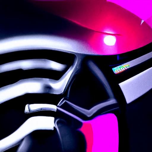 Darth Vader Helmet in Synthwave Neon Style
