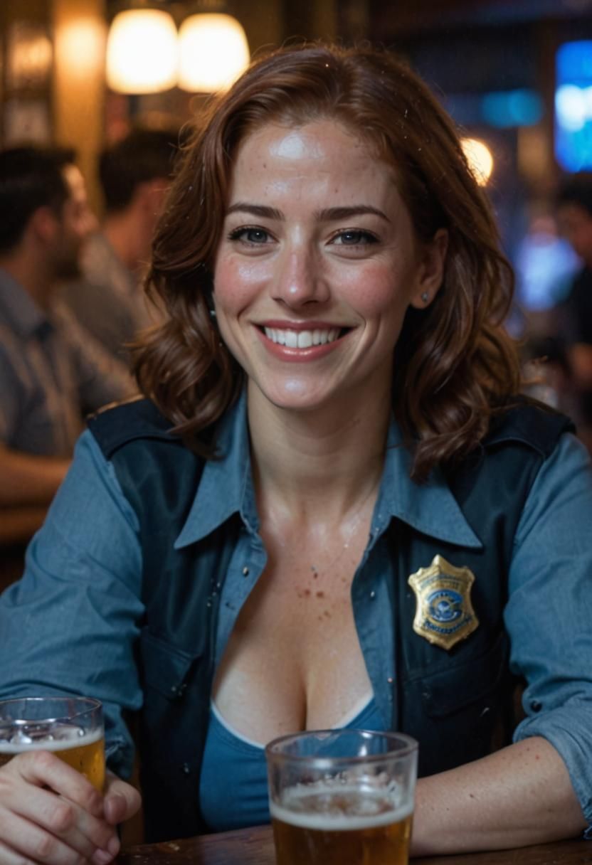 Detective Anne Holowitz at Bar on Rainy Night