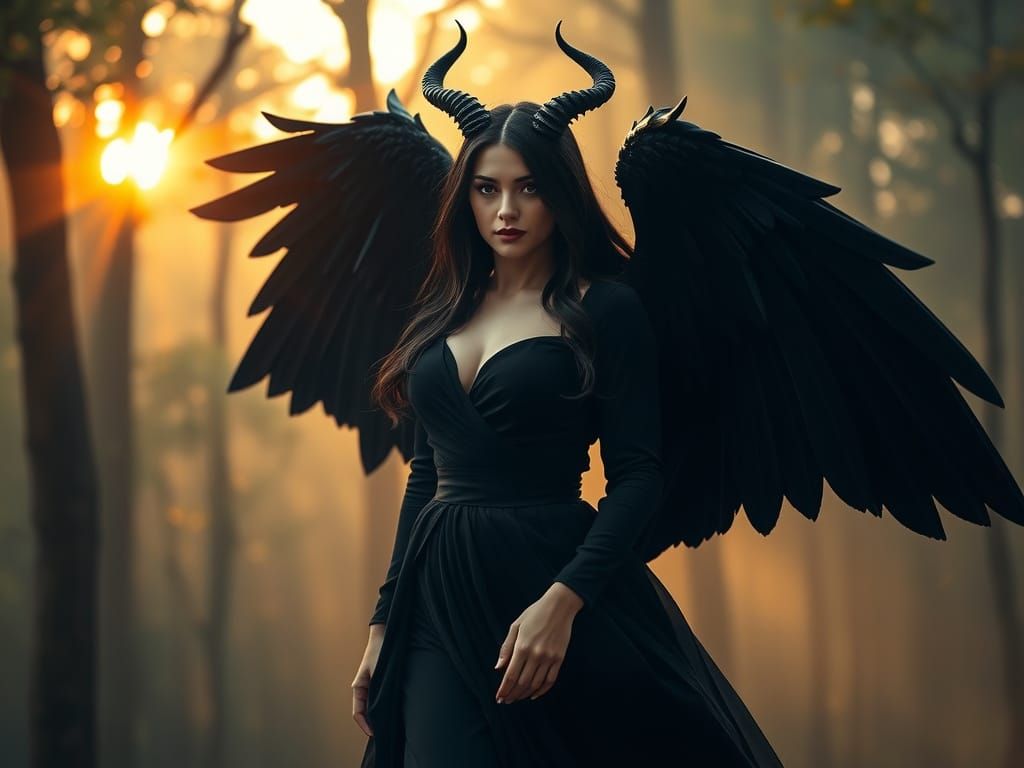 Ethereal Goddess Soars Through the Mystical Forest