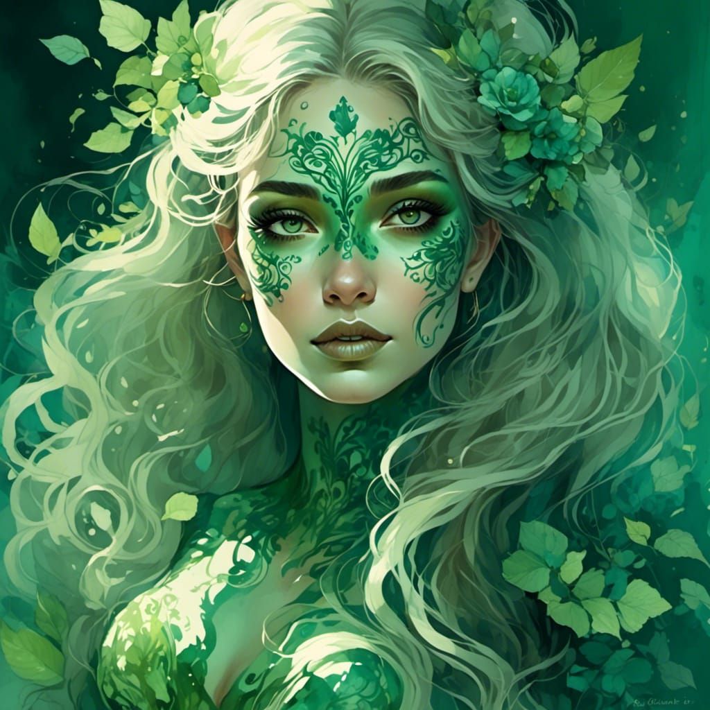 Metallic-Eyed Woman Shimmers Under Electric Lights