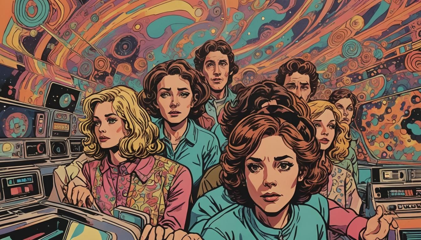 Retro-Futuristic Cinema Viewers Enthralled by Laundry