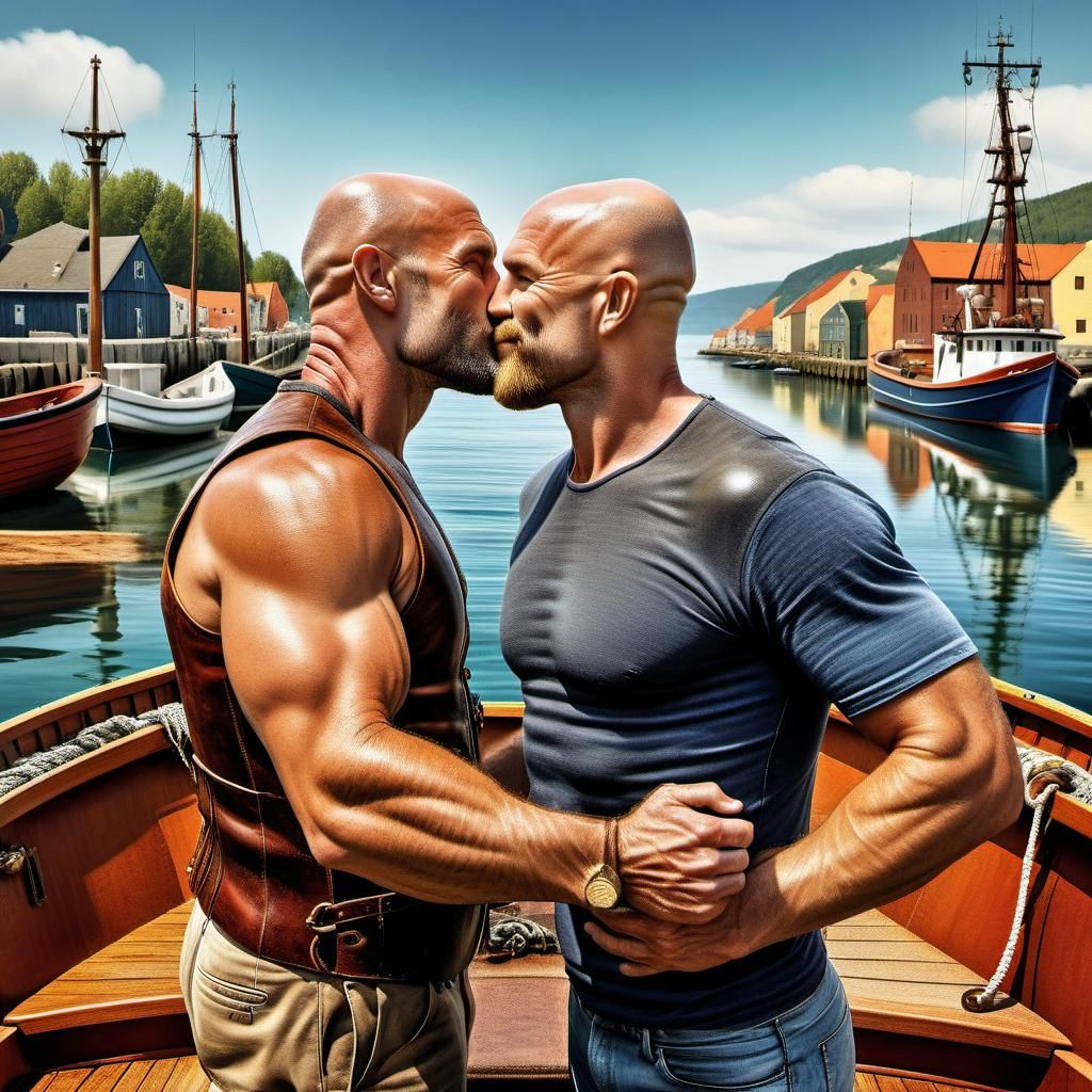 Men in the harbor
