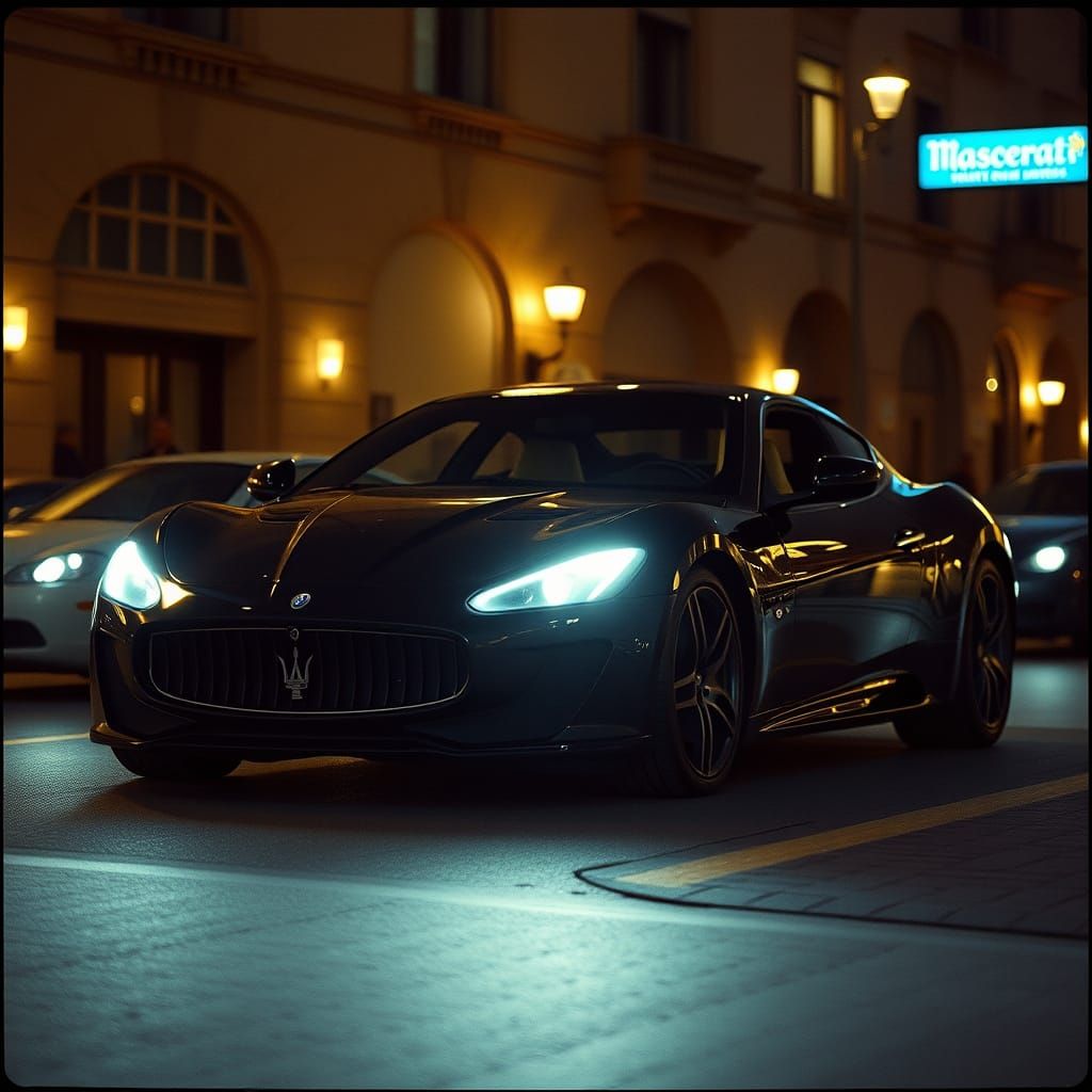 Black Maserati MC 20 Cinematic Film Still