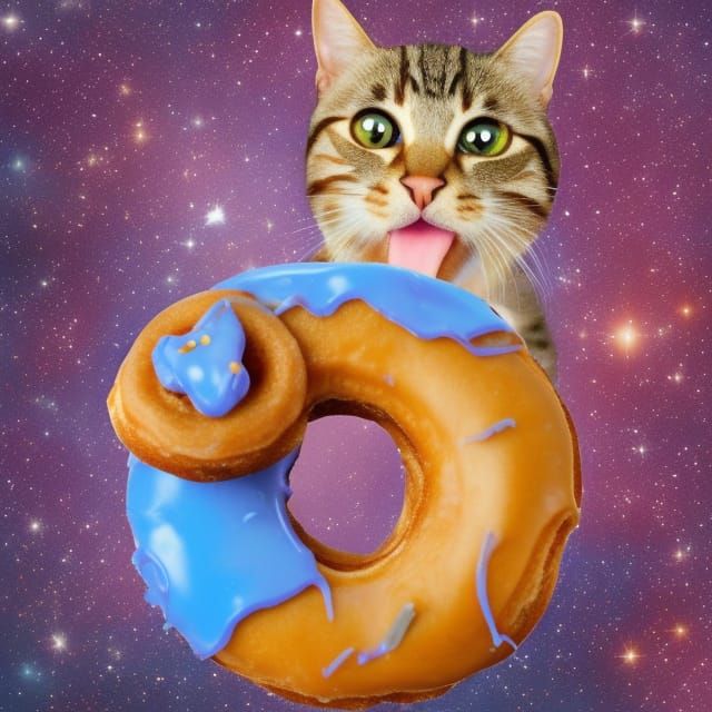 Cat Eating a Galactic Donut