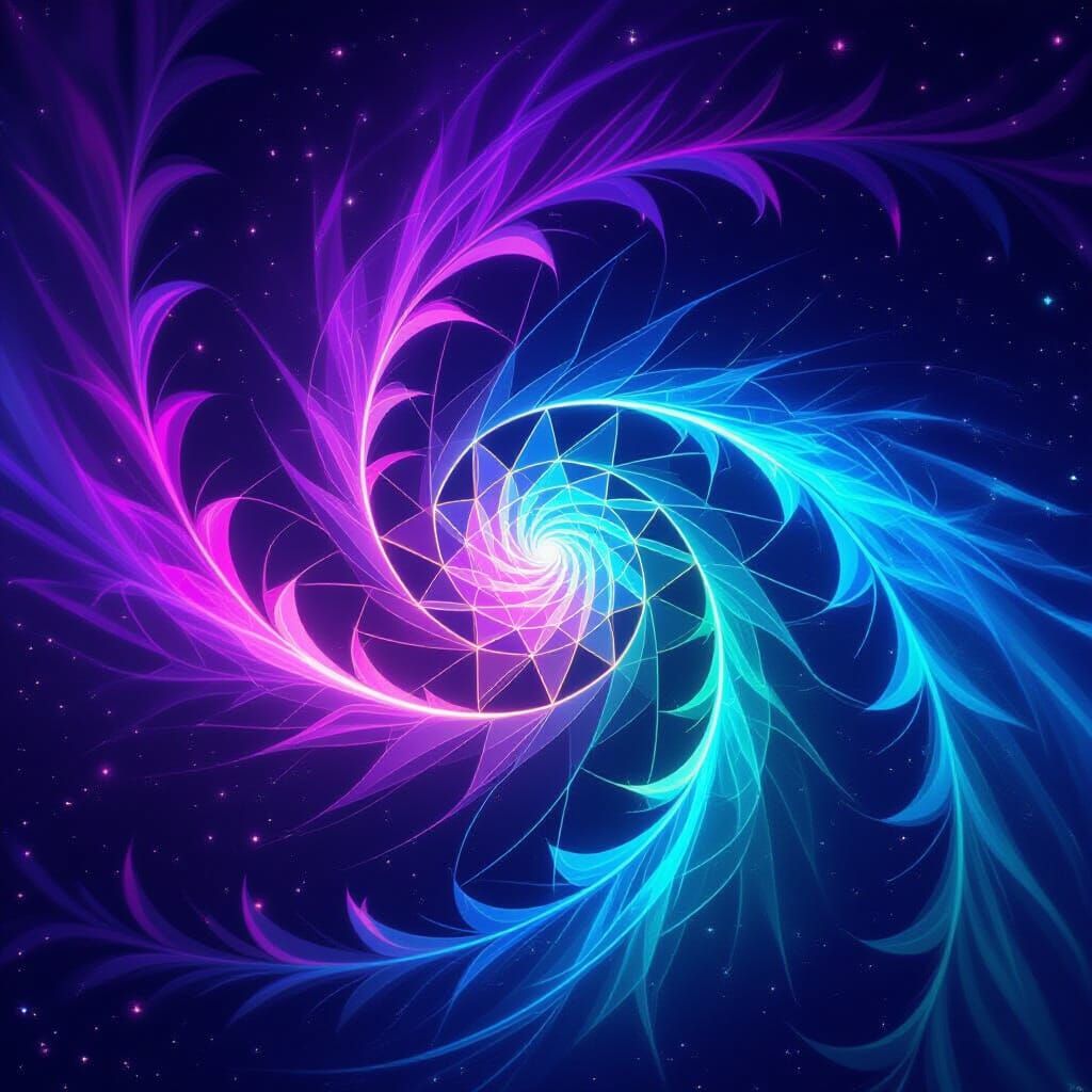 Galactic Prism Spirals in Digital Matte Painting Style