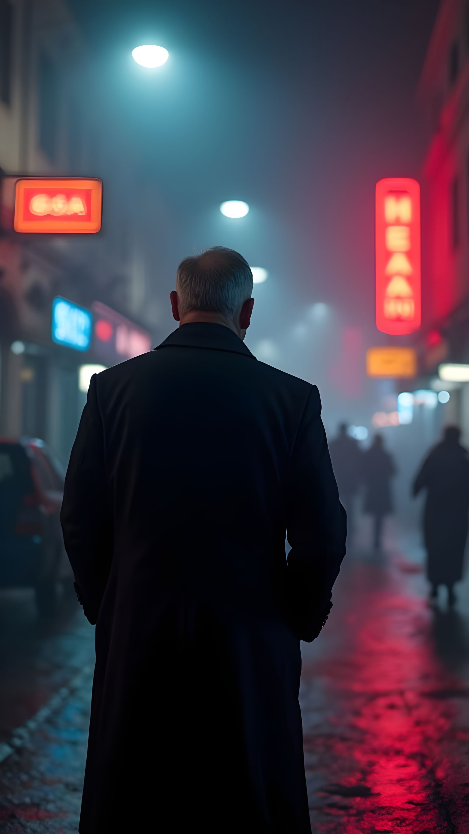 Stern Politician in Dark Prague: A Noir Portrait